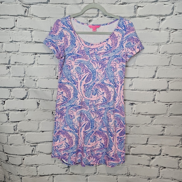 Lily Pulitzer Tammy Dress in Coastal Blue Maybe Gator - Picture 2 of 8